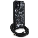 Etui Karl Lagerfeld Crossbody Grained Pattern & Logo do iPhone 16 - czarne Karl Lagerfeld