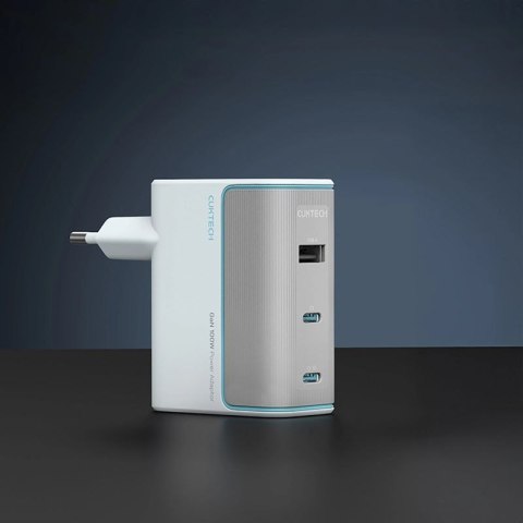 Ładowarka sieciowa Cuktech AD1003EU 100W GaN 2x USB-C + USB-A z kablem - biała Cuktech