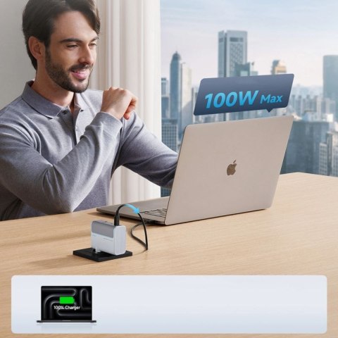 Ładowarka sieciowa Cuktech AD1003EU 100W GaN 2x USB-C + USB-A z kablem - biała Cuktech