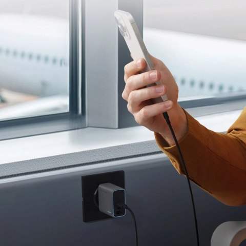 Ładowarka sieciowa Cuktech CUKAD653EUGR 65W GaN 2 x USB-C 1 x USB-A - szara Cuktech