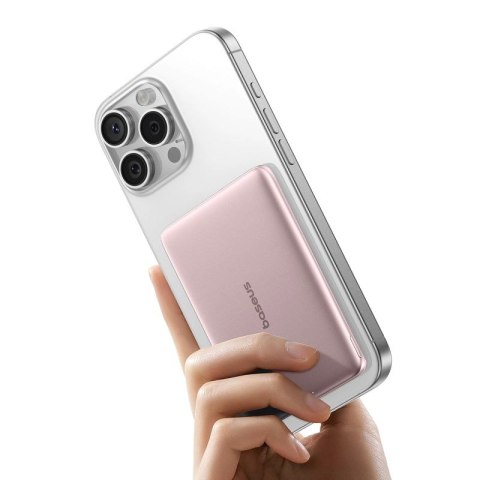 Powerbank Baseus PicoGo AM41 5000mAh 20W Ultra-Slim kompatybilny z MagSafe z kablem Baseus Simple USB-C 60W 30cm - różowy Baseus