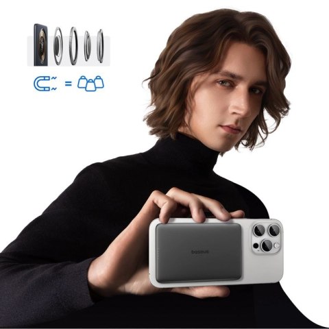 Powerbank Baseus PicoGo AM41 Ultra-Slim 5000mAh 20W kompatybilny z MagSafe z kablem Baseus Simple USB-C 60W 30cm - czarny Baseus