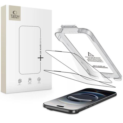 Szkło hartowane Tech-Protect Quick Set+ 2-pack na iPhone 17 Air - czarne Tech-Protect