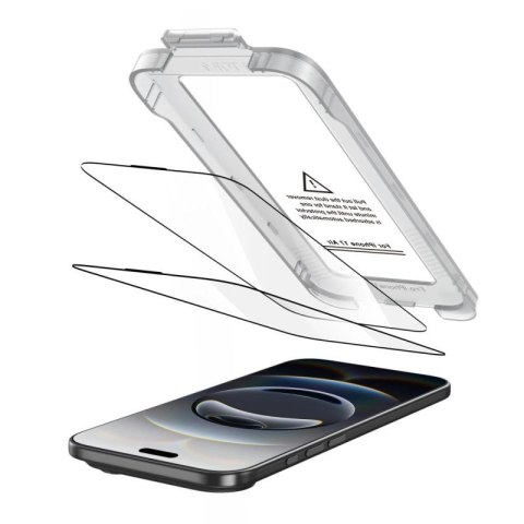 Szkło hartowane Tech-Protect Quick Set+ 2-pack na iPhone 17 Air - czarne Tech-Protect