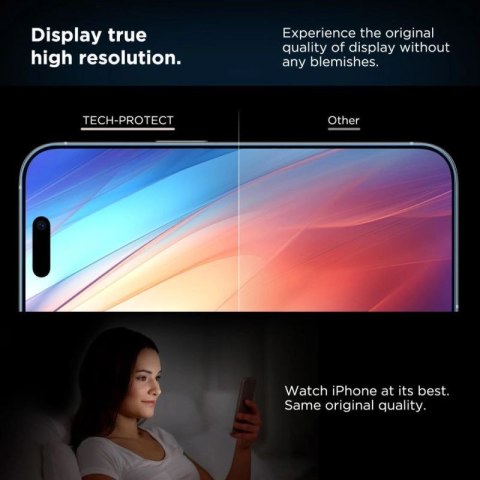 Szkło hartowane Tech-Protect Quick Set+ 2-pack na iPhone 17 Pro Max - czarne Tech-Protect