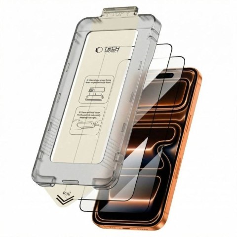 Szkło hartowane Tech-Protect Quick Set+ 2-pack na iPhone 17 Pro - czarne Tech-Protect