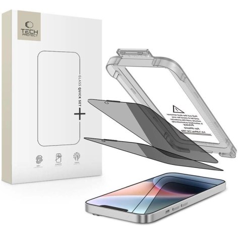 Szkło prywatyzujące Tech-Protect Quick Set Spy+ 2-pack na iPhone 13 / 13 Pro / 14 / 16e / 17e Tech-Protect