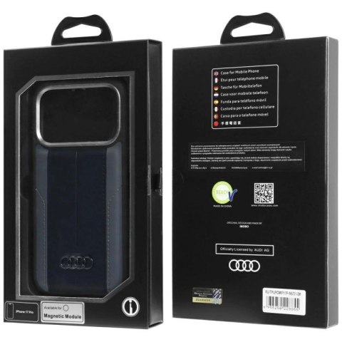 Etui Audi A6 Synthetic Leather MagSafe do iPhone 17 Pro - czarne Audi