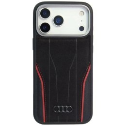 Etui Audi R8 Genuine Leather MagSafe do iPhone 17 Pro Max - czarno-czerwony Audi