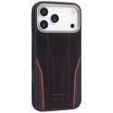 Etui Audi R8 Genuine Leather MagSafe do iPhone 17 Pro Max - czarno-czerwony Audi