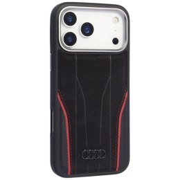Etui Audi R8 Genuine Leather MagSafe do iPhone 17 Pro Max - czarno-czerwony Audi