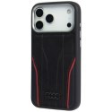Etui Audi R8 Genuine Leather MagSafe do iPhone 17 Pro Max - czarno-czerwony Audi