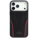 Etui Audi R8 Genuine Leather MagSafe do iPhone 17 Pro - czarno-czerwony Audi