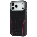 Etui Audi R8 Genuine Leather MagSafe do iPhone 17 Pro - czarno-czerwony Audi