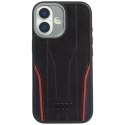 Etui Audi R8 Genuine Leather MagSafe do iPhone 17 - czarno-czerwony Audi