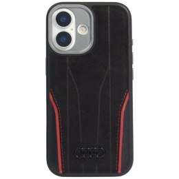Etui Audi R8 Genuine Leather MagSafe do iPhone 17 - czarno-czerwony Audi