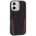 Etui Audi R8 Genuine Leather MagSafe do iPhone 17 - czarno-czerwony Audi
