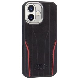 Etui Audi R8 Genuine Leather MagSafe do iPhone 17 - czarno-czerwony Audi