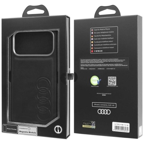 Etui Audi TT Synthetic Leather MagSafe do iPhone 17 Pro Max - czarne Audi