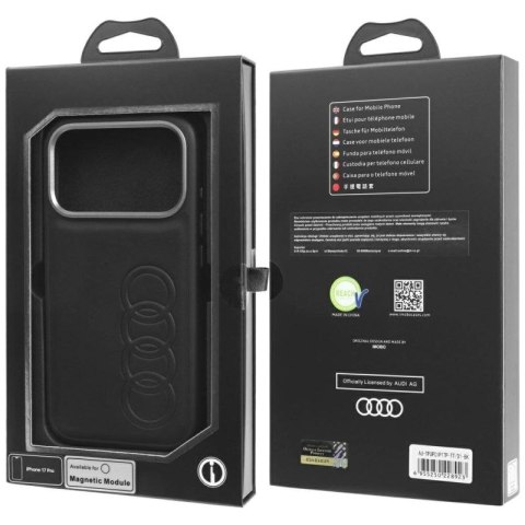 Etui Audi TT Synthetic Leather MagSafe do iPhone 17 Pro - czarne Audi