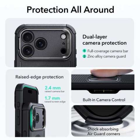 Etui ESR Cyber Kickstand MagSafe na iPhone 17 Pro - czarne ESR