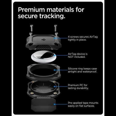 Etui Spigen Tough Armor na AirTag 1 / 2 - czarne Spigen