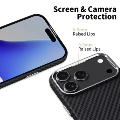 Etui Tech-Protect Ion Carbon MagSafe na iPhone 17 Pro Max - szaro-czarne Tech-Protect