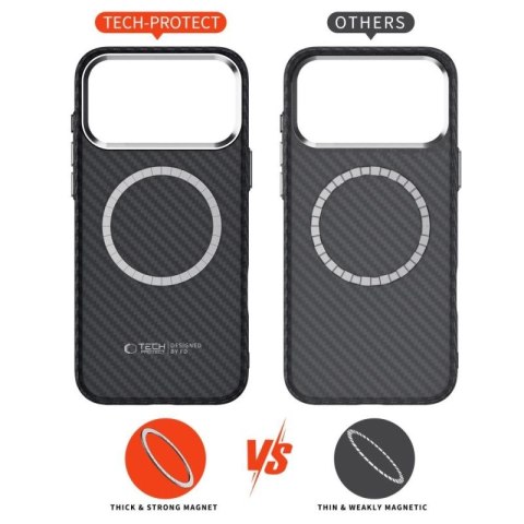 Etui Tech-Protect Ion Carbon MagSafe na iPhone 17 Pro Max - szaro-czarne Tech-Protect