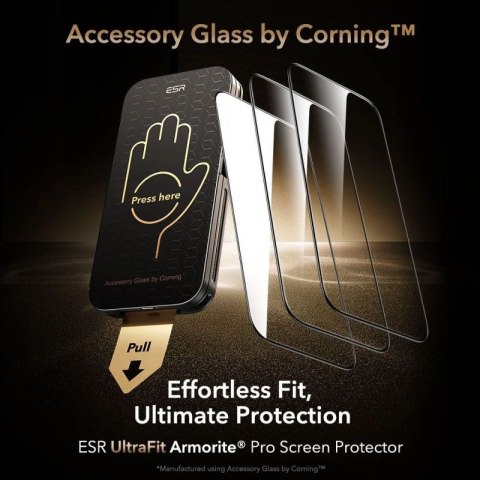 Szkło hartowane ESR UltraFit Armorite Pro na iPhone 16 Pro / 17 - przezroczyste ESR