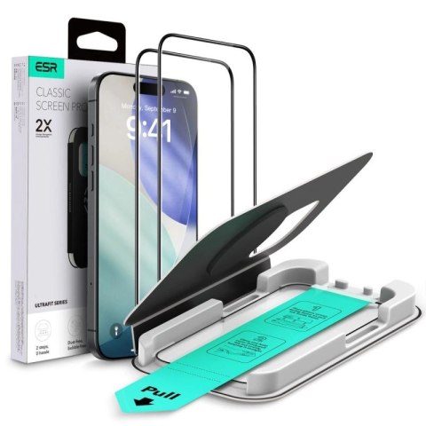 Szkło hartowane ESR UltraFit Tempered Glass 2-pack na iPhone 16 Pro / 17 - przezroczyste ESR