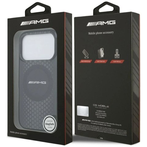 Etui AMG Double Layer Transparent Graphics MagSafe do iPhone 17 Pro - czarne Mercedes