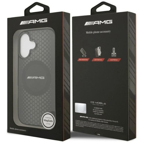Etui AMG Double Layer Transparent Graphics MagSafe do iPhone 17 - czarne Mercedes