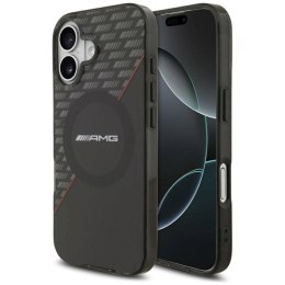 Etui AMG Double Layer Transparent Rhombs MagSafe do iPhone 17 - czarno-czerwone Mercedes