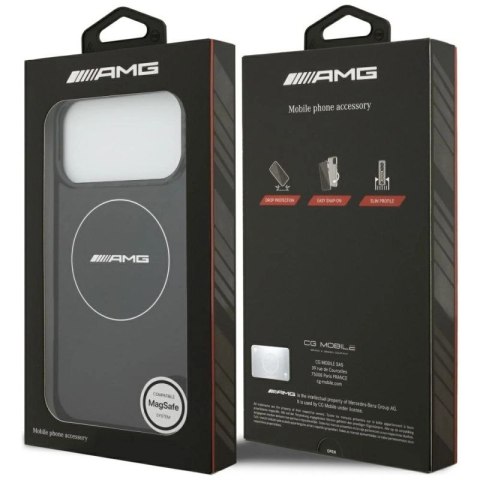 Etui AMG Double Layer Transparent Smocked MagSafe do iPhone 17 Pro Max - czarne Mercedes