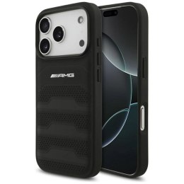 Etui AMG Leather Debossed Lines Logo do iPhone 17 Pro - czarne Mercedes