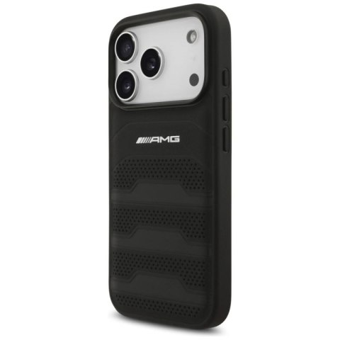 Etui AMG Leather Debossed Lines Logo do iPhone 17 Pro - czarne Mercedes
