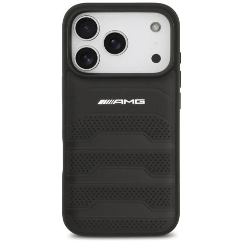 Etui AMG Leather Debossed Lines Logo do iPhone 17 Pro - czarne Mercedes