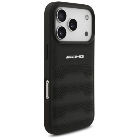 Etui AMG Leather Debossed Lines Logo do iPhone 17 Pro - czarne Mercedes