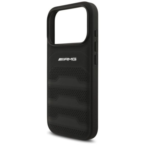 Etui AMG Leather Debossed Lines Logo do iPhone 17 Pro - czarne Mercedes