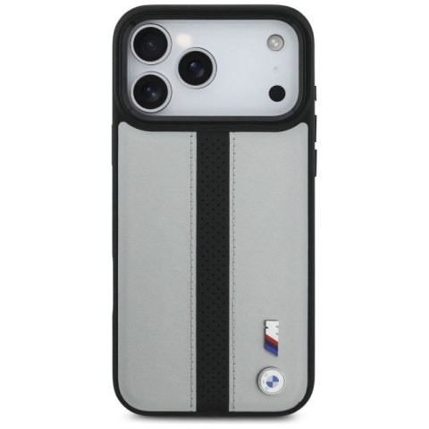 Etui BMW M Perforated Stripe Logo MagSafe na iPhone 17 Pro Max - szare BMW