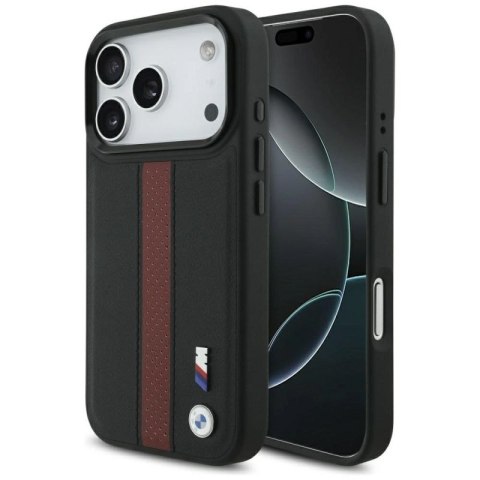 Etui BMW M Perforated Stripe Logo MagSafe na iPhone 17 Pro - czerwone BMW