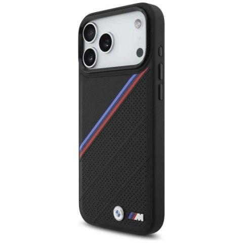 Etui BMW M Tricolor Metal Logo MagSafe do iPhone 17 Pro Max - czarne BMW