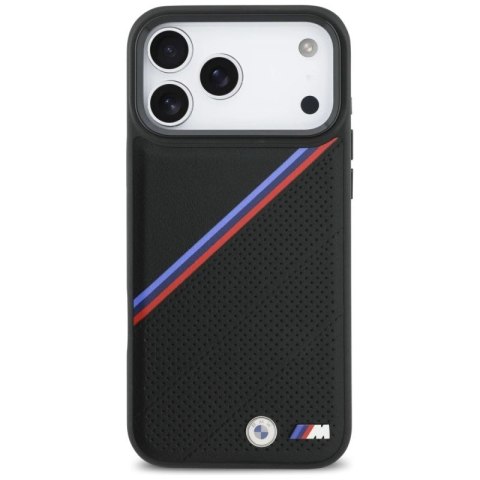 Etui BMW M Tricolor Metal Logo MagSafe do iPhone 17 Pro Max - czarne BMW