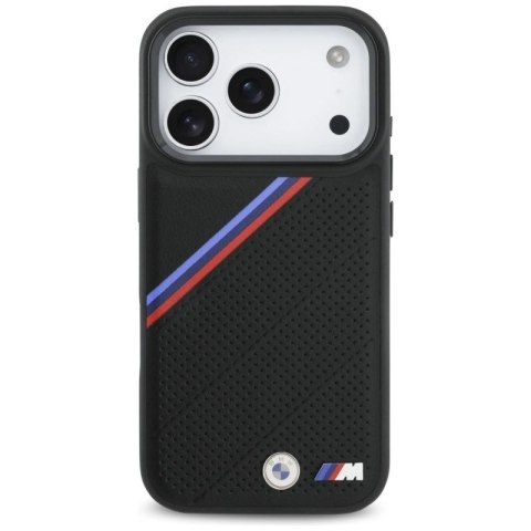 Etui BMW M Tricolor Metal Logo MagSafe do iPhone 17 Pro - czarne BMW