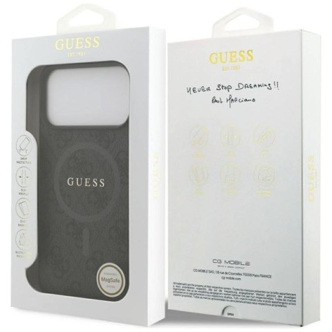 Etui Guess 4G Ring Classic Logo MagSafe do iPhone 17 Pro Max - czarne Guess
