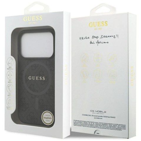 Etui Guess 4G Ring Classic Logo MagSafe do iPhone 17 Pro - czarne Guess