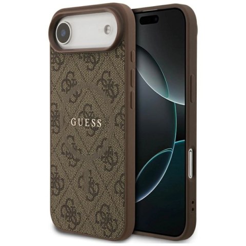 Etui Guess 4G Ring Classic Logo MagSafe na iPhone 17 Air - brązowe Guess