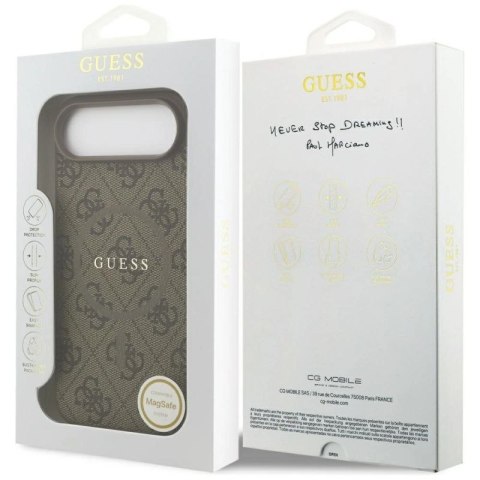 Etui Guess 4G Ring Classic Logo MagSafe na iPhone 17 Air - brązowe Guess