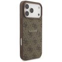 Etui Guess 4G Ring Classic Logo MagSafe na iPhone 17 Pro Max - brązowe Guess