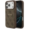 Etui Guess 4G Ring Classic Logo MagSafe na iPhone 17 Pro - brązowe Guess